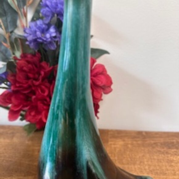 Blue Mountain Pottery Duck Figurine Vintage Canadian Art Pottery Green Black Gla - Picture 5 of 6